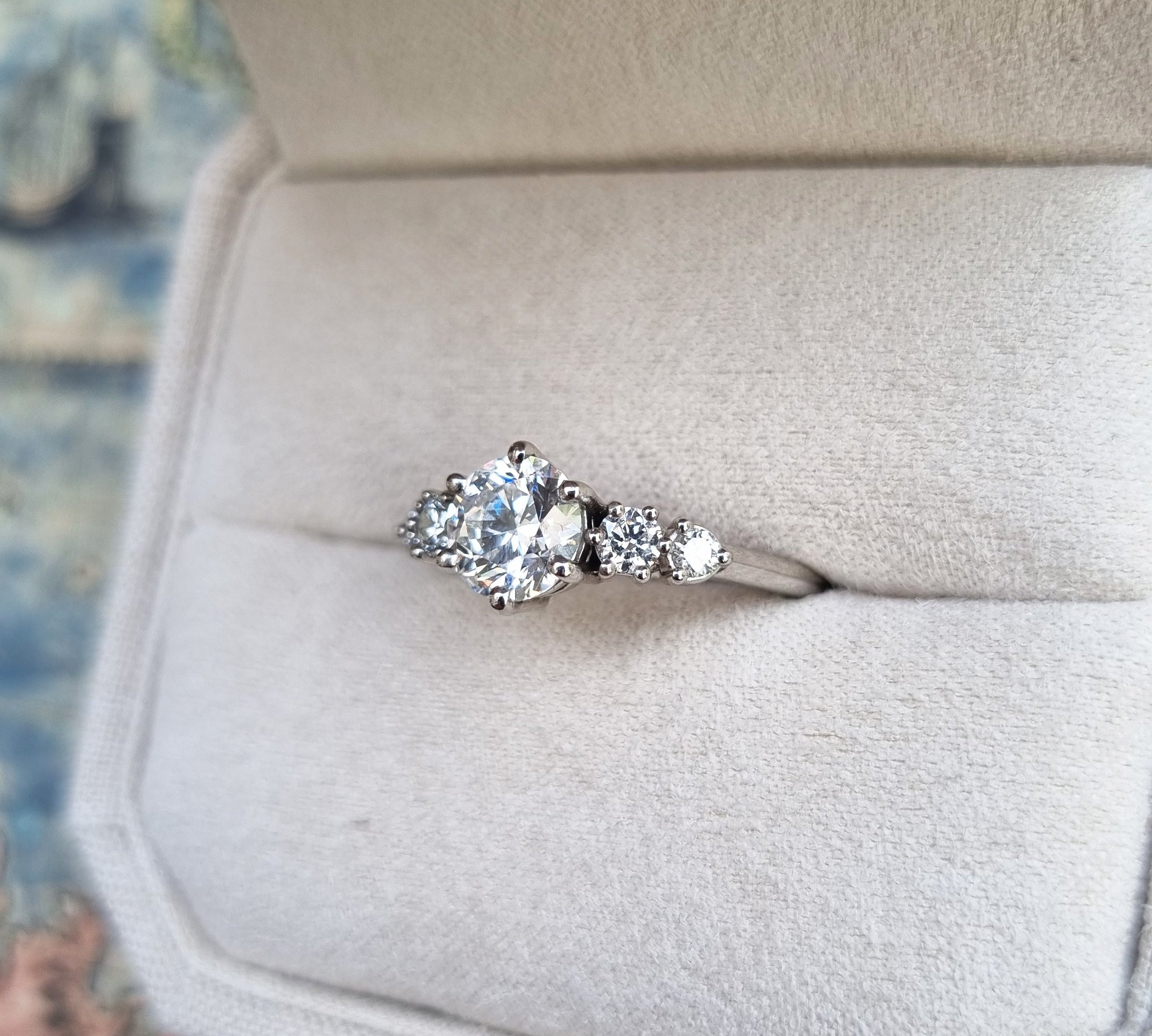 Round Cluster Lab Grown Diamond Engagement Ring