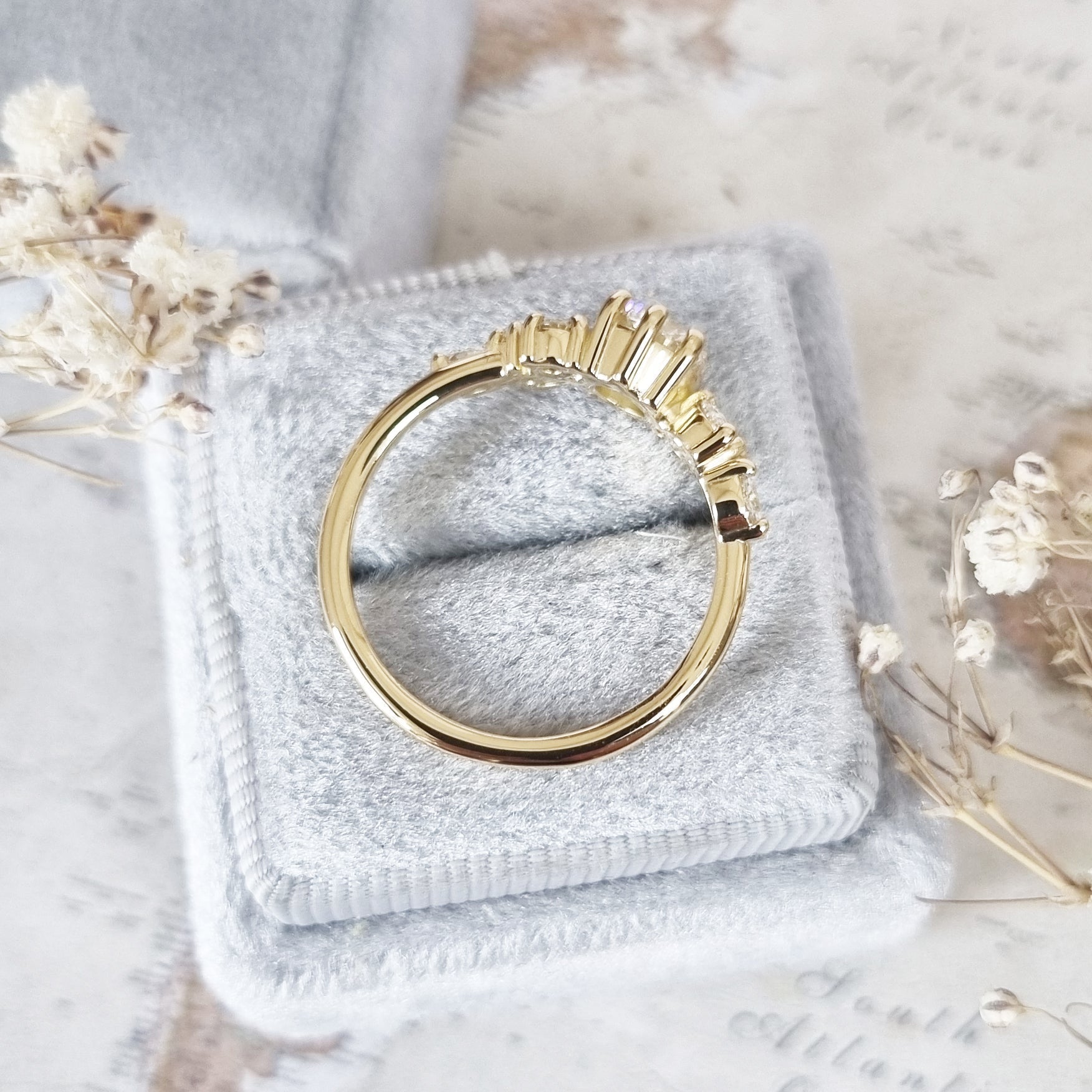 Round Cluster Lab Grown Diamond Engagement Ring