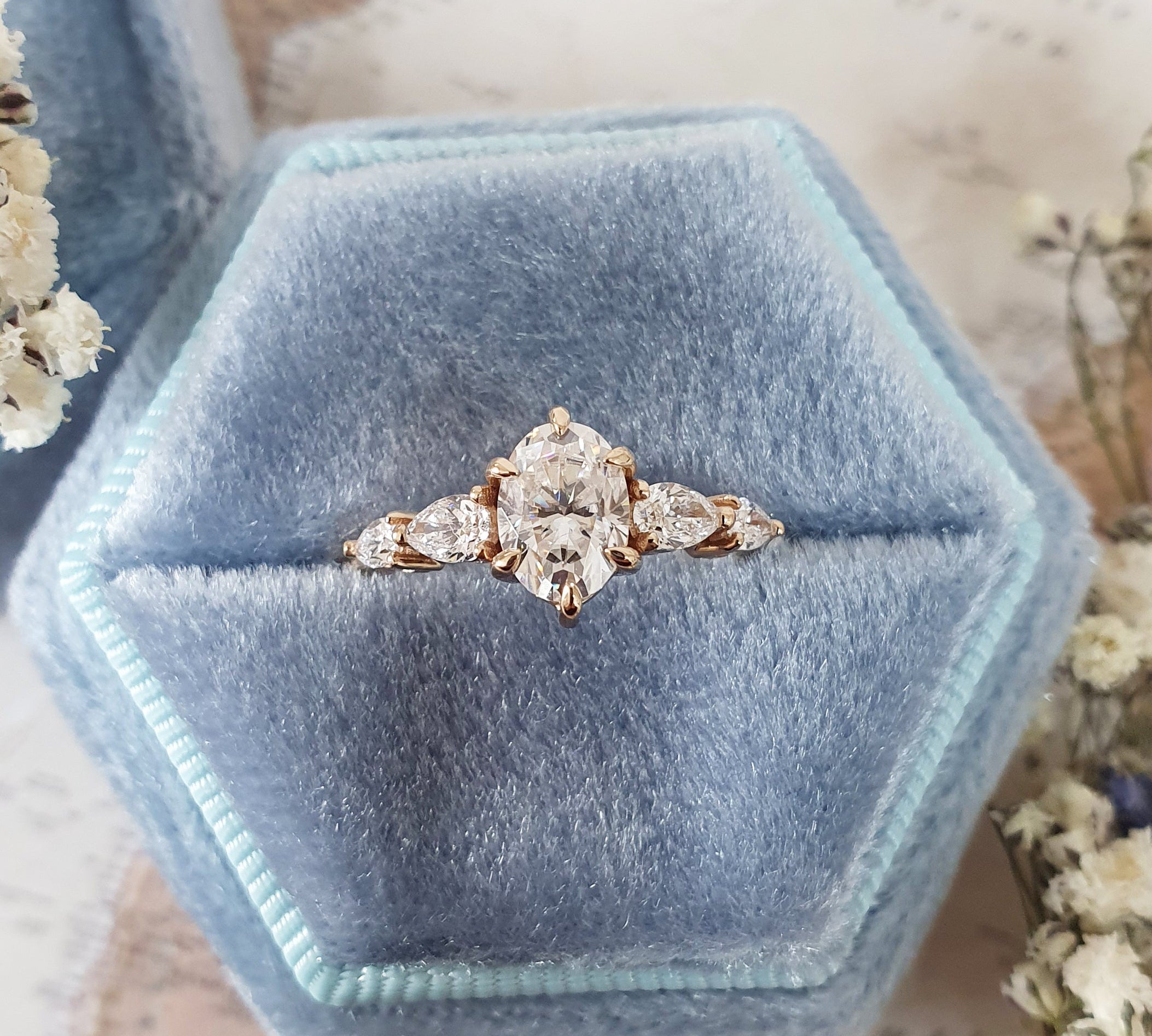 Oval Pave Lab Grown Diamond Engagement Ring