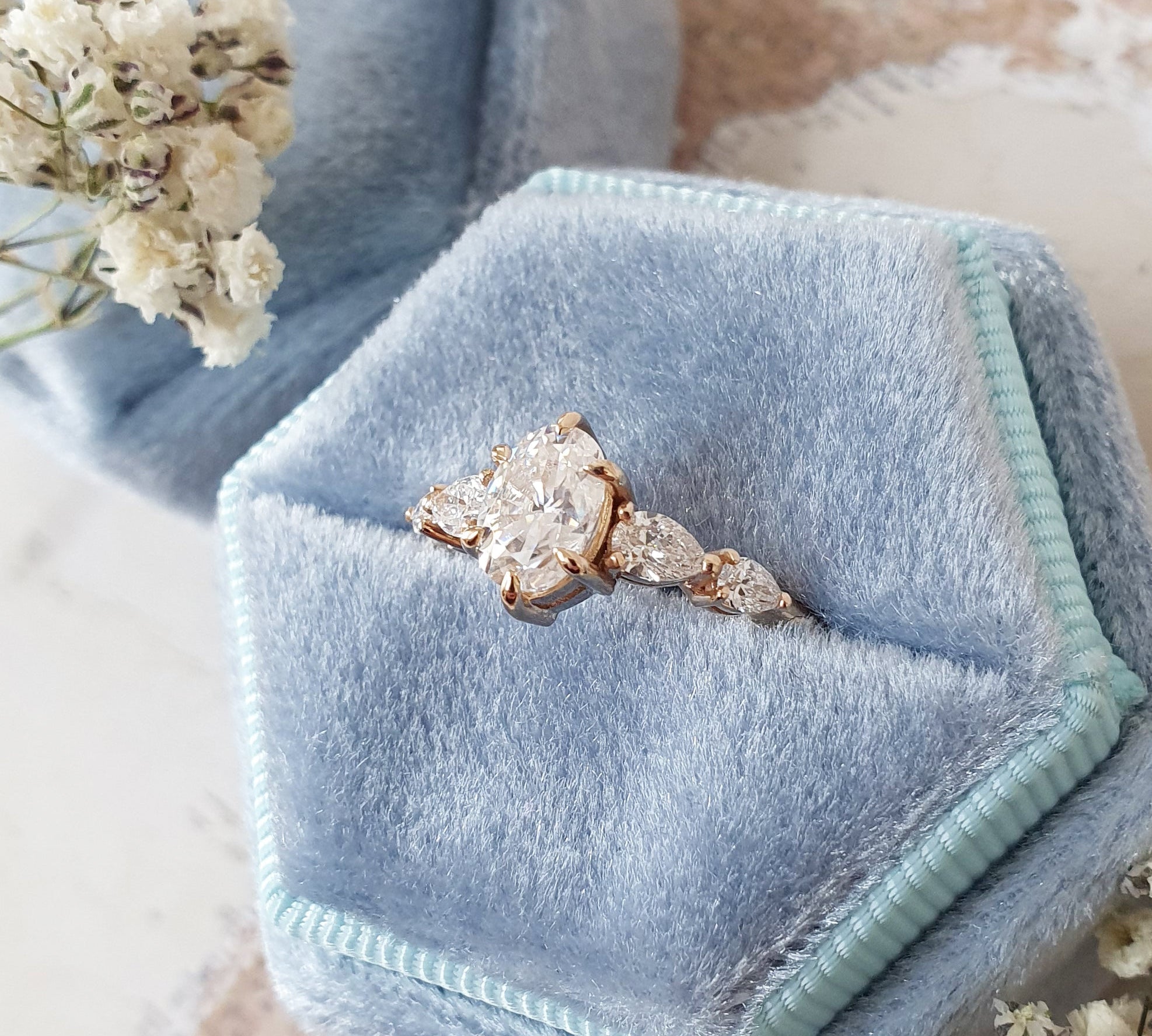 Oval Pave Lab Grown Diamond Engagement Ring