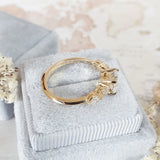 1.0 CT Round Three Stones Lab Grown Diamond Engagement Ring