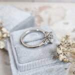 1.0 CT Round Three Stones Lab Grown Diamond Engagement Ring