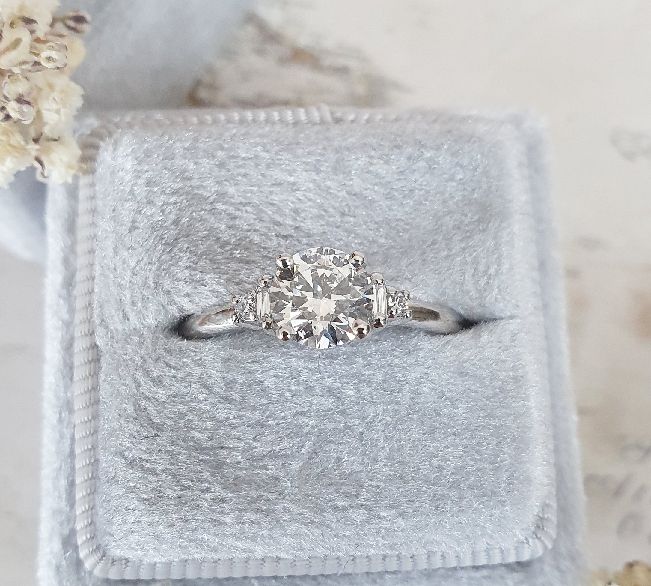 Round Cluster Lab Grown Diamond Engagement Ring