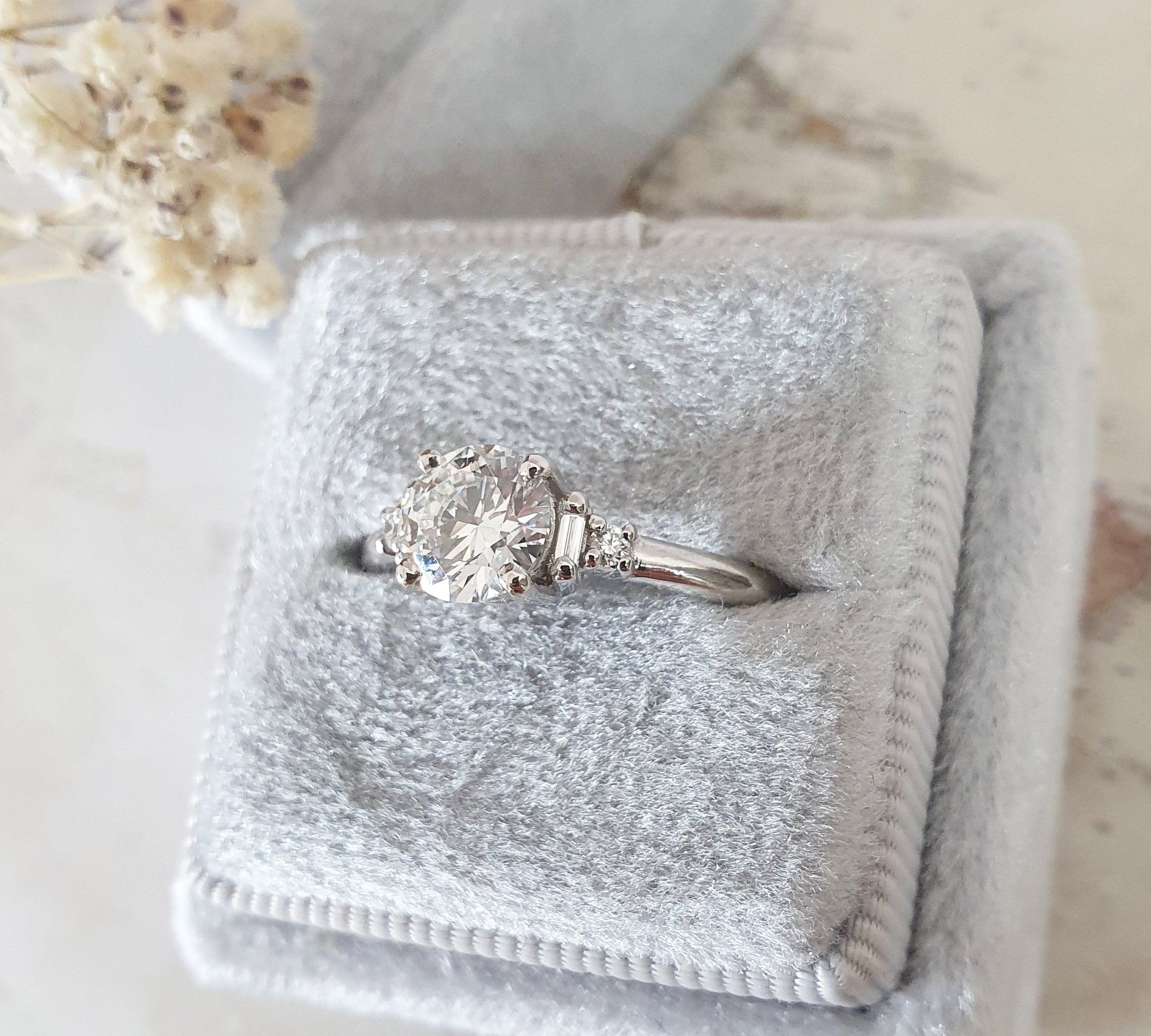 Round Cluster Lab Grown Diamond Engagement Ring