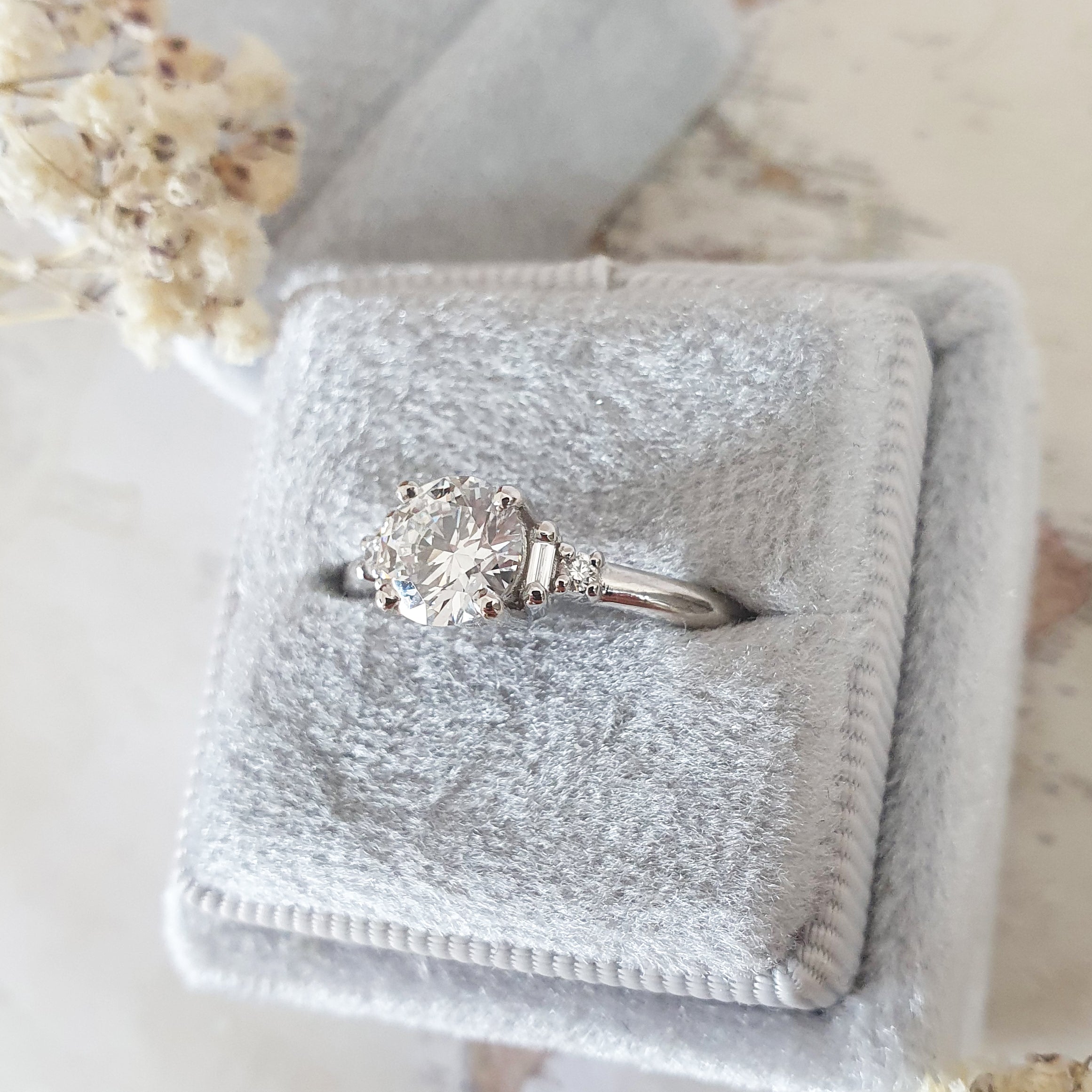 Round Cluster Lab Grown Diamond Engagement Ring