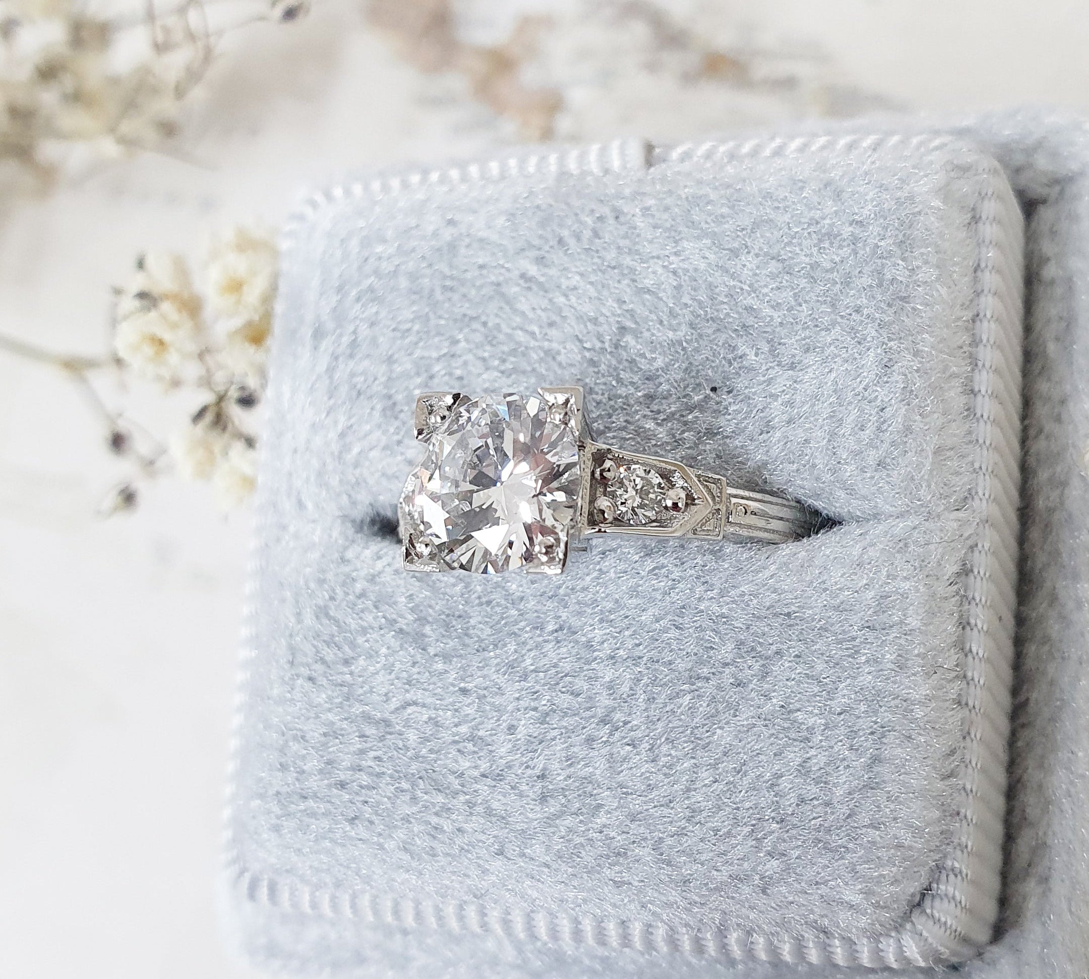 Round Pave Lab Grown Diamond Engagement Ring