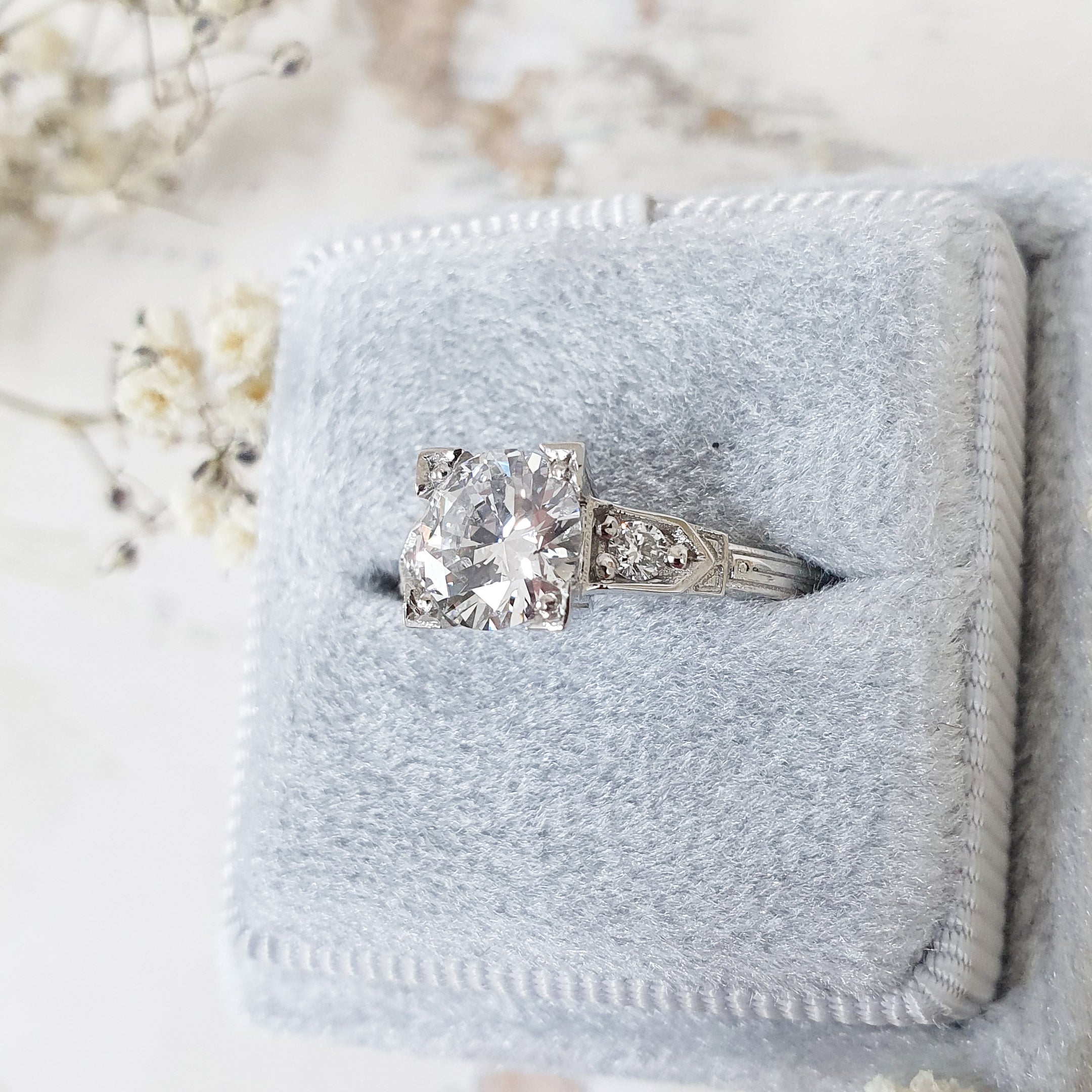 Round Pave Lab Grown Diamond Engagement Ring