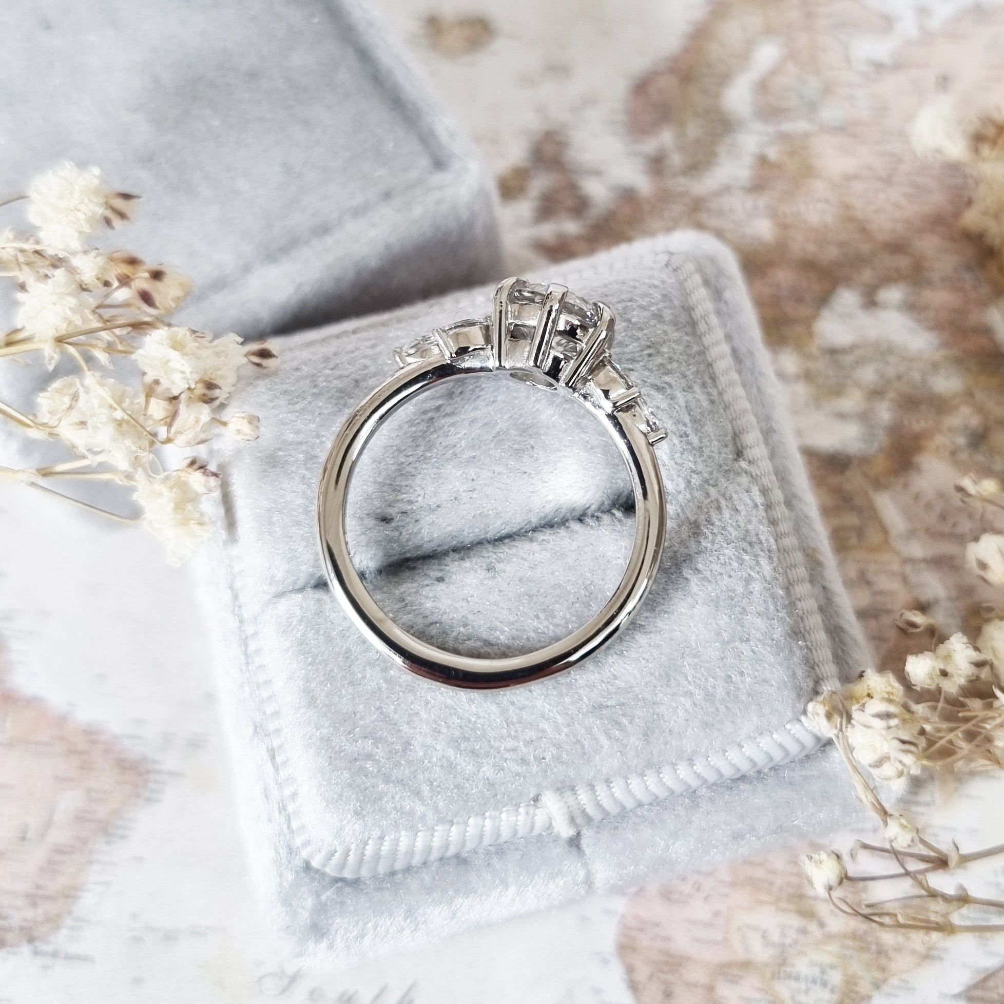 Round Cluster Lab Grown Diamond Engagement Ring