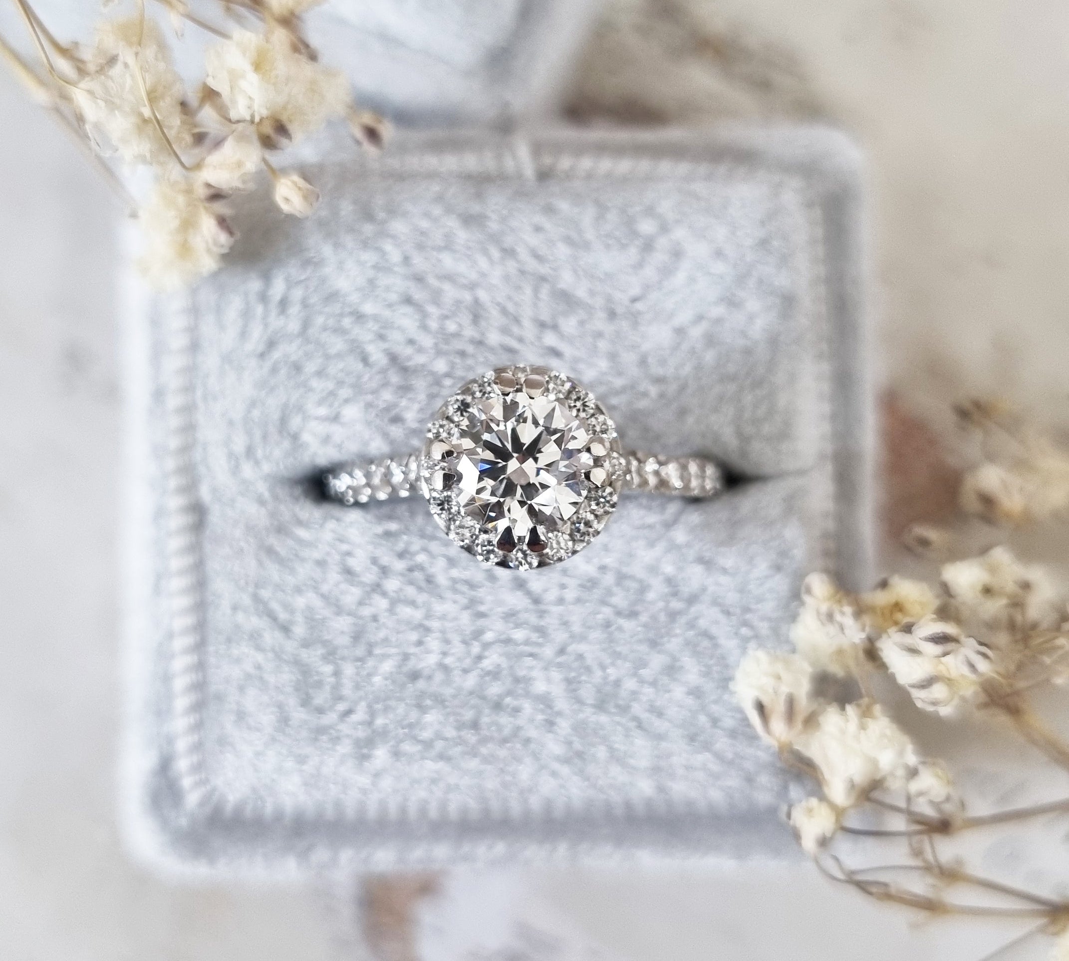 Round Halo Lab Grown Diamond Engagement Ring