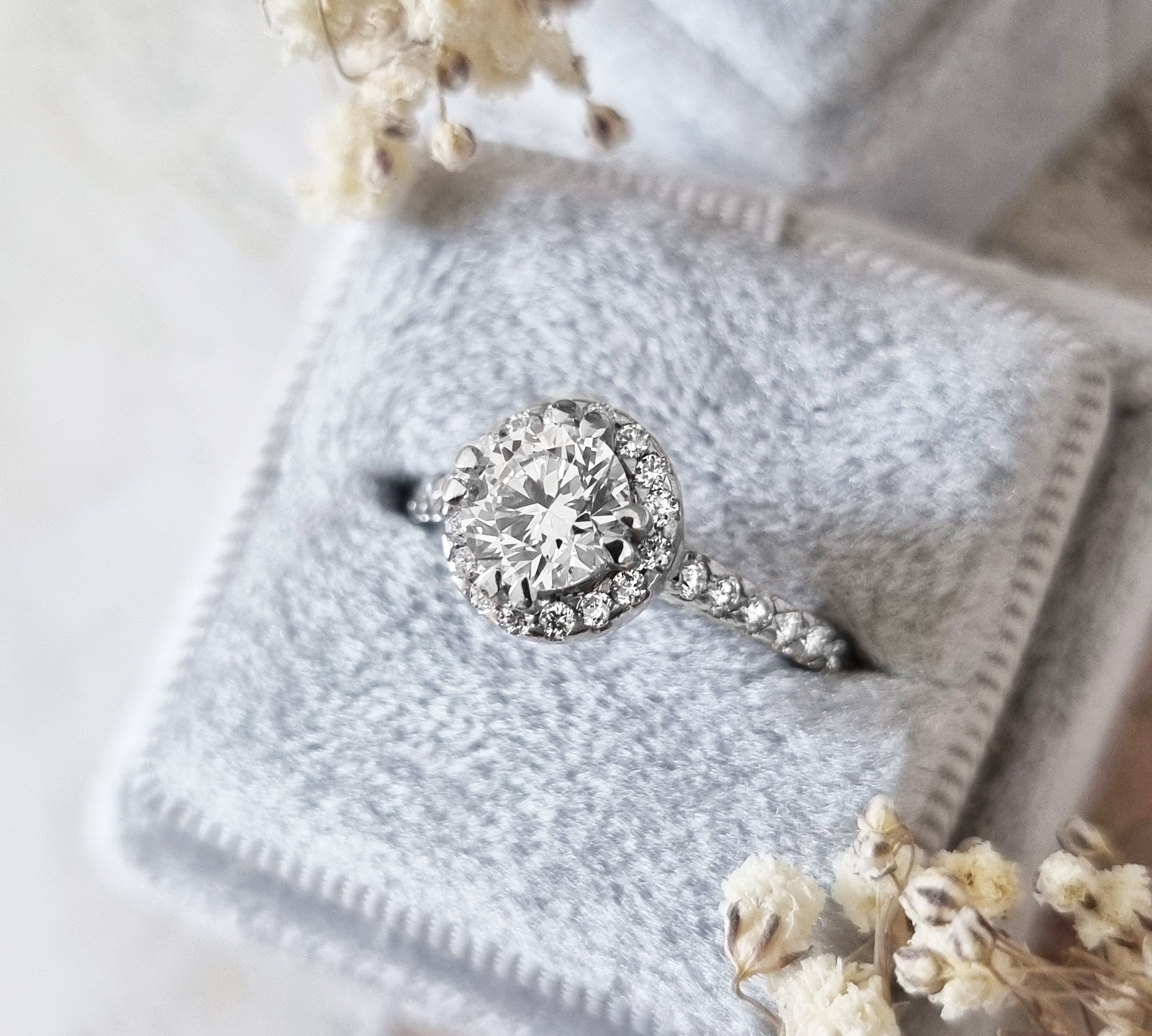 Round Halo Lab Grown Diamond Engagement Ring