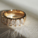 3.30 TCW Emerald Half Eternity Moissanite Wedding Band