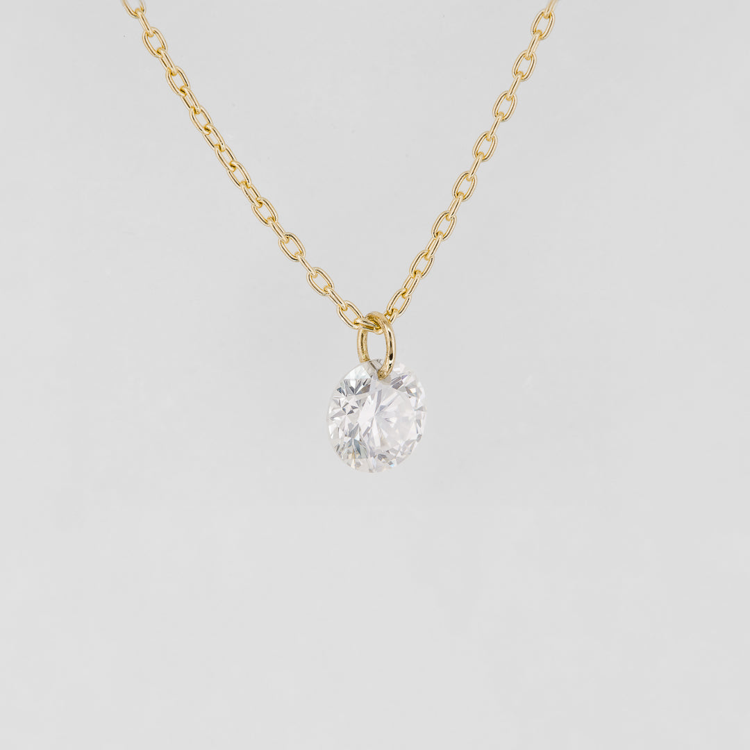 1 CT Round Cut Solitaire Moissanite Necklace