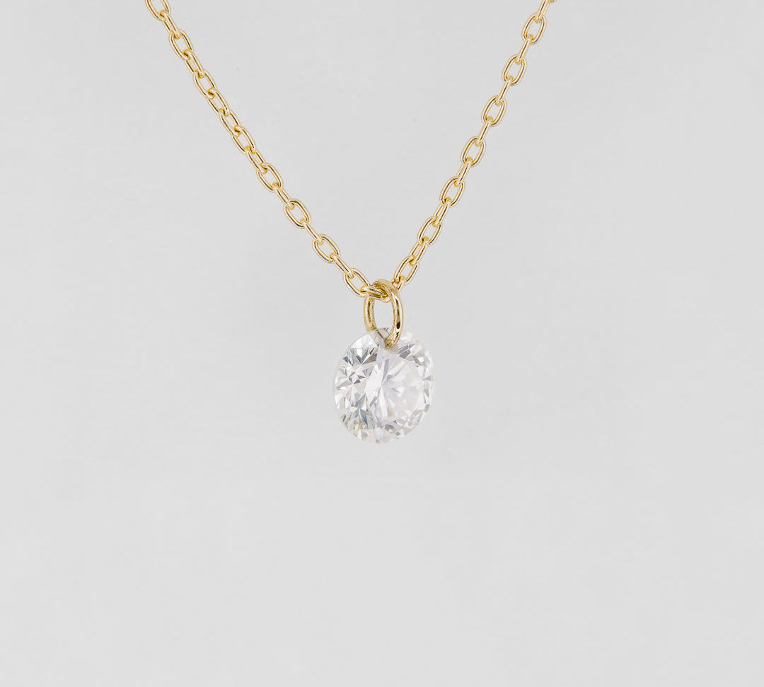 1 CT Round Cut Solitaire Moissanite Necklace