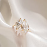 1.5 TCW Pear & Marquise Toi Et Moi Moissanite Engagement Ring