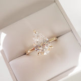 3 CT Pear Shaped Solitaire Lab Grown Diamond Engagement Ring