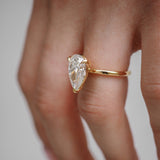 3 CT Pear Shaped Solitaire Lab Grown Diamond Engagement Ring