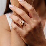 Emerald Lab Grown Diamond Unique Bridal Ring Set