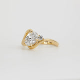 Oval Lab Grown Diamond Unique Engagement Ring