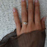 1.0 - 2.0 CT Marquise Cut Lab Grown Diamond Pavé Unique Setting Engagement Ring