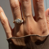 1.0 - 2.0 CT Marquise Cut Lab Grown Diamond Pavé Unique Setting Engagement Ring