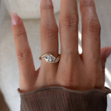 1.0 - 2.0 CT Marquise Cut Lab Grown Diamond Pavé Unique Setting Engagement Ring