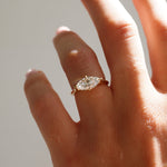 1 CT East West Marquise Solitaire Moissanite Engagement Ring