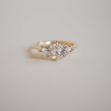 1 CT East West Marquise Solitaire Moissanite Engagement Ring