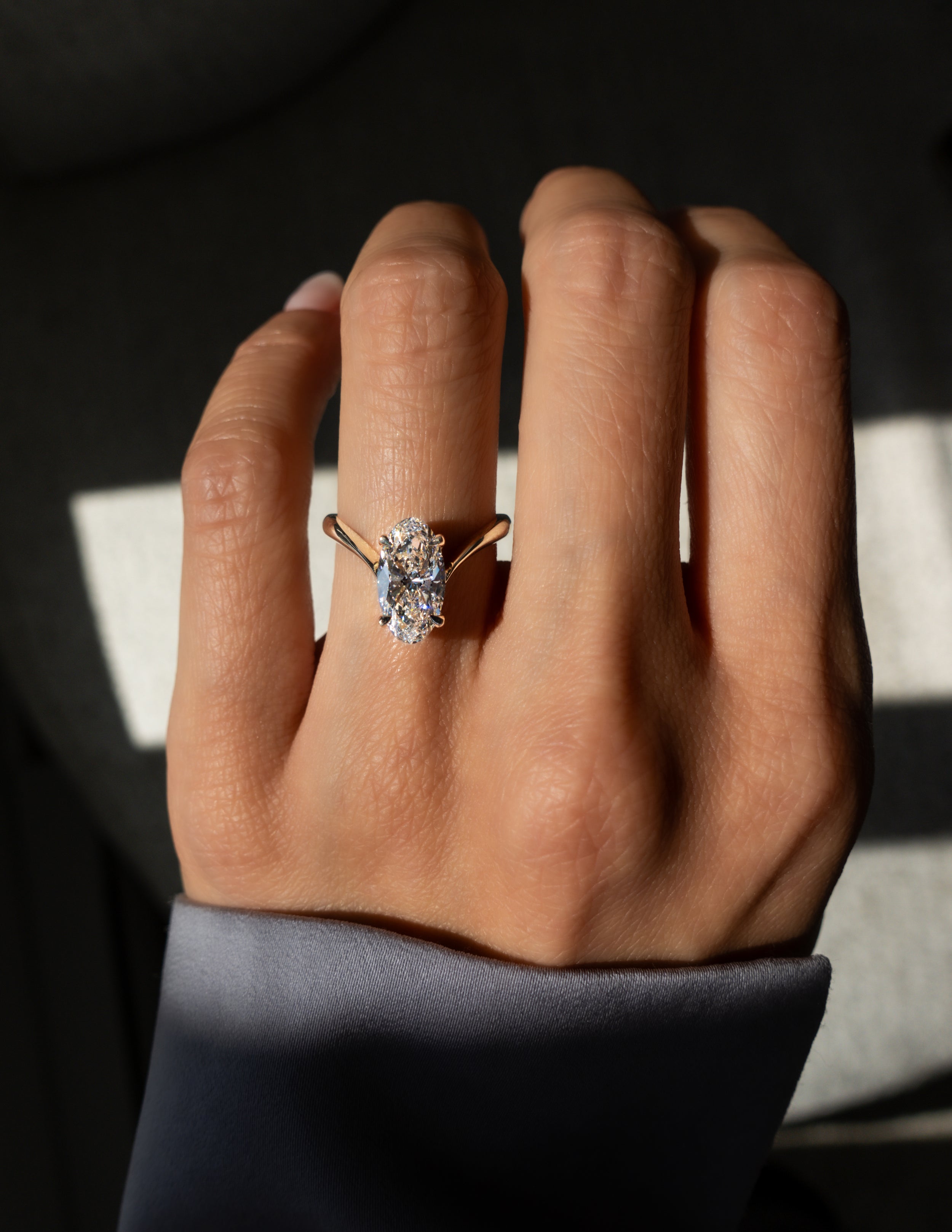 Oval Solitaire Lab Grown Diamond Engagement Ring