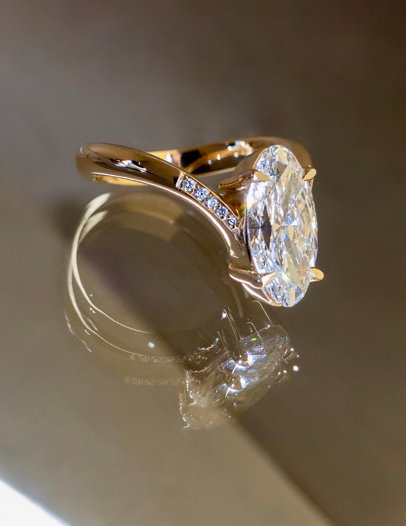Oval Solitaire Lab Grown Diamond Engagement Ring