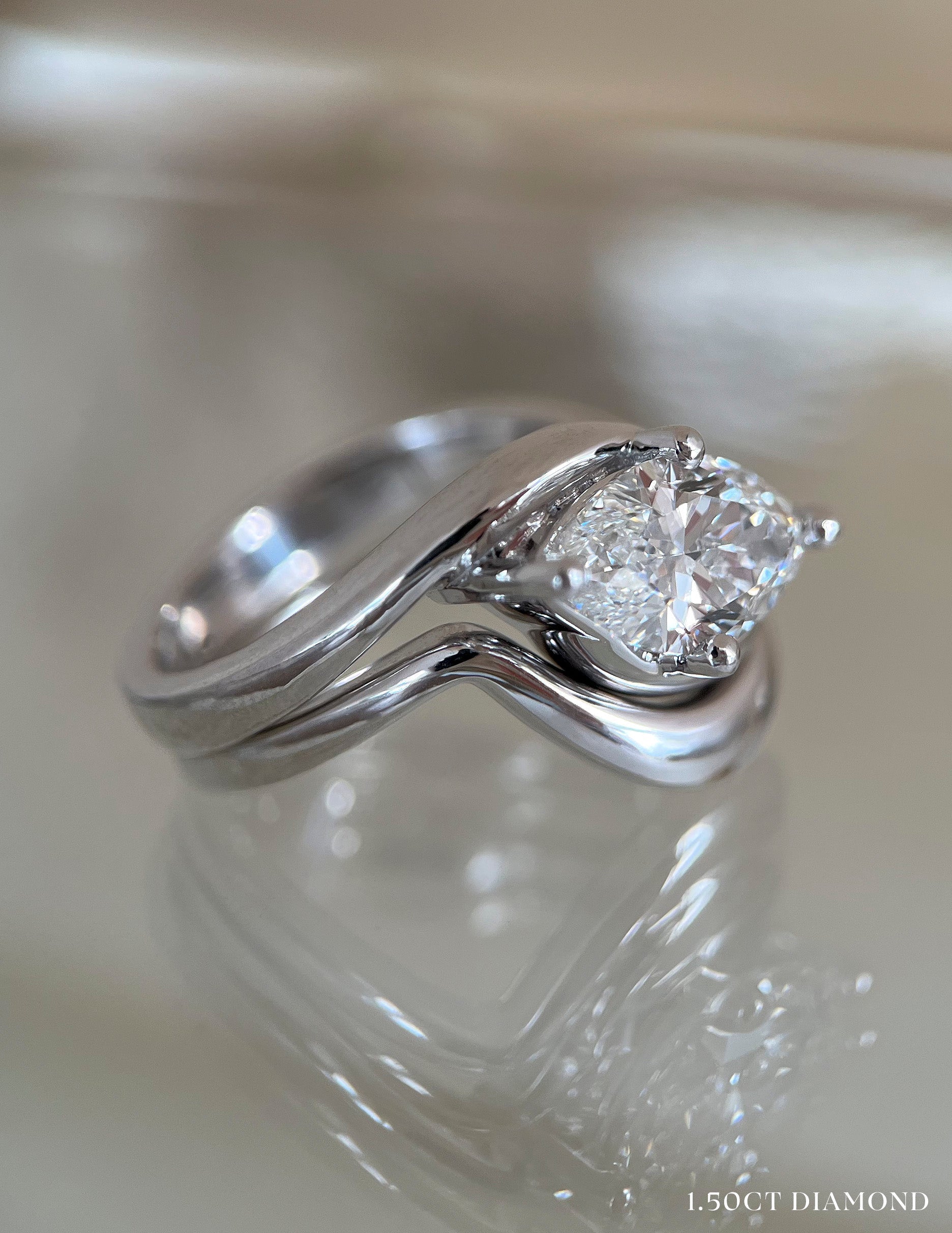 1.5 CT Marquise Lab Grown Diamond Bridal Set