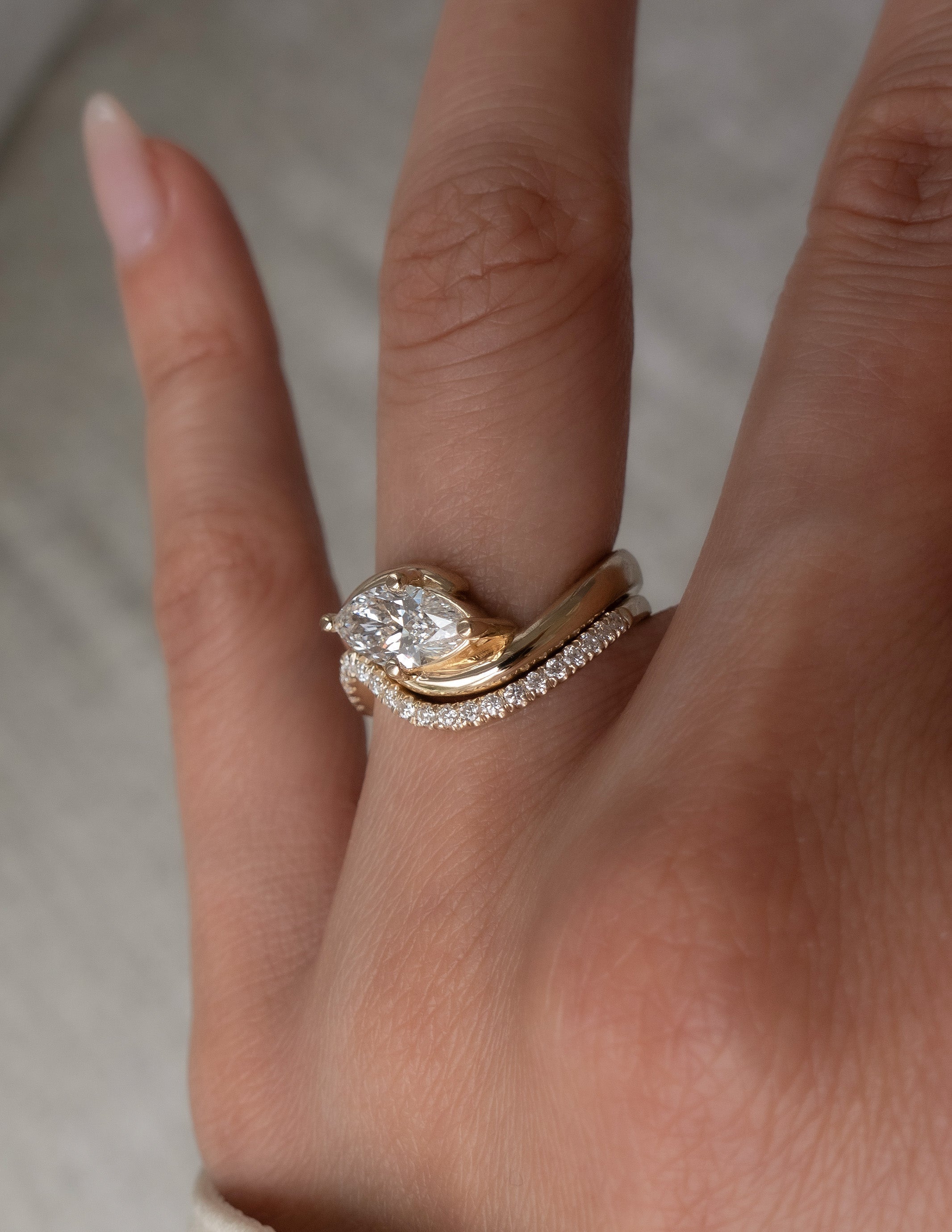 1.5 CT Marquise Lab Grown Diamond Bridal Set