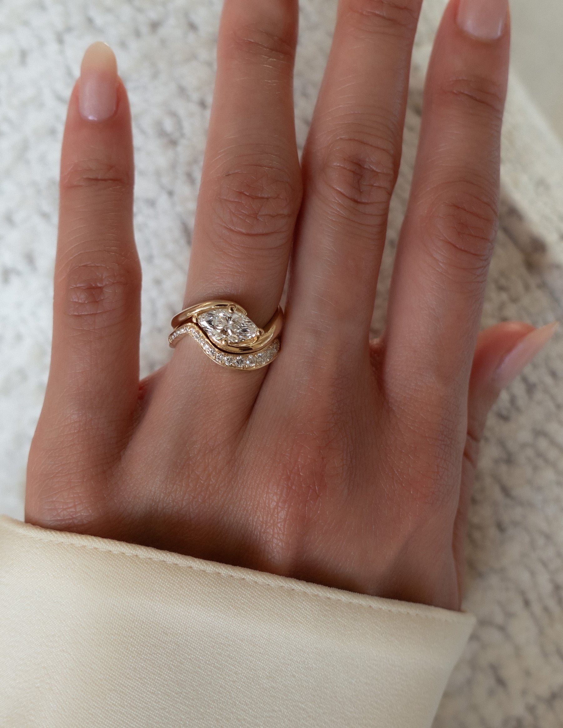 1.5 CT Marquise Lab Grown Diamond Bridal Set