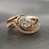 1.5 CT Oval Lab Grown Diamond Bridal Set