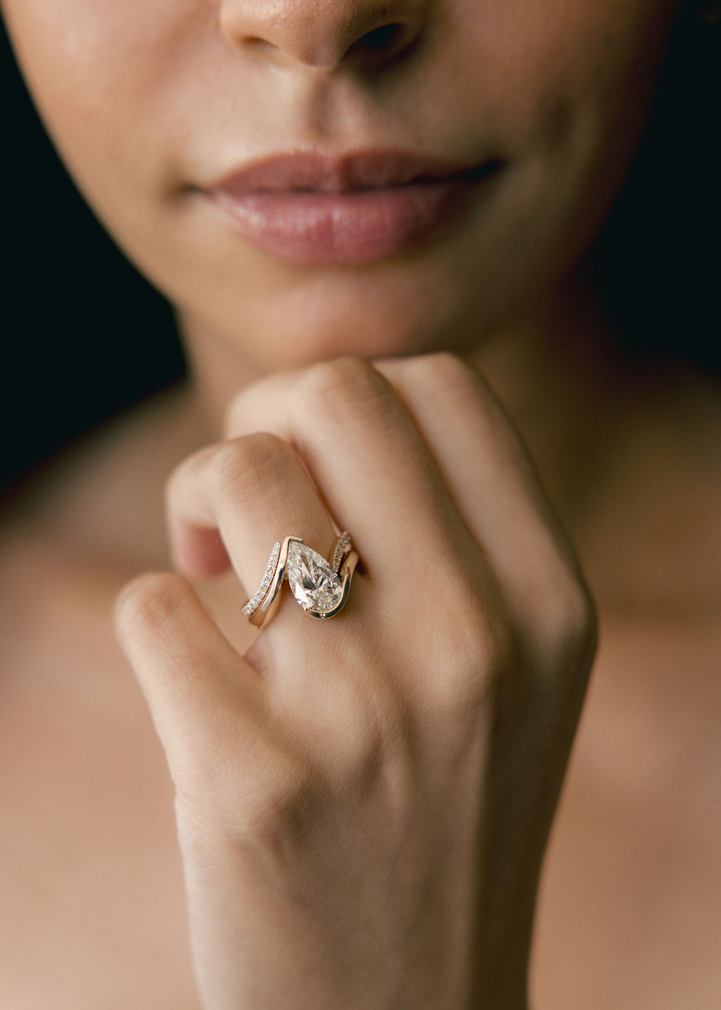 2.5 CT Pear Lab Grown Diamond Bridal Set