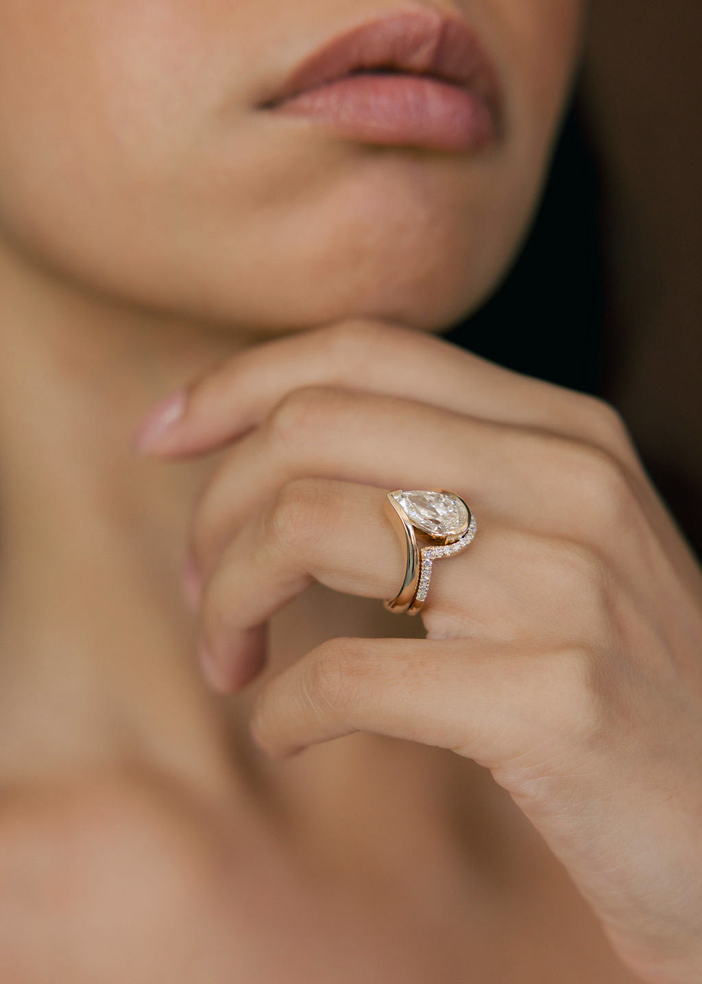 2.5 CT Pear Lab Grown Diamond Bridal Set