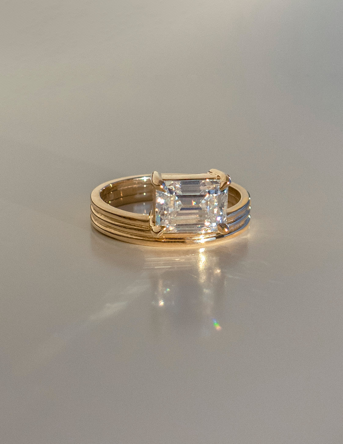 1.5 CT Emerald Lab Grown Diamond Bridal Set
