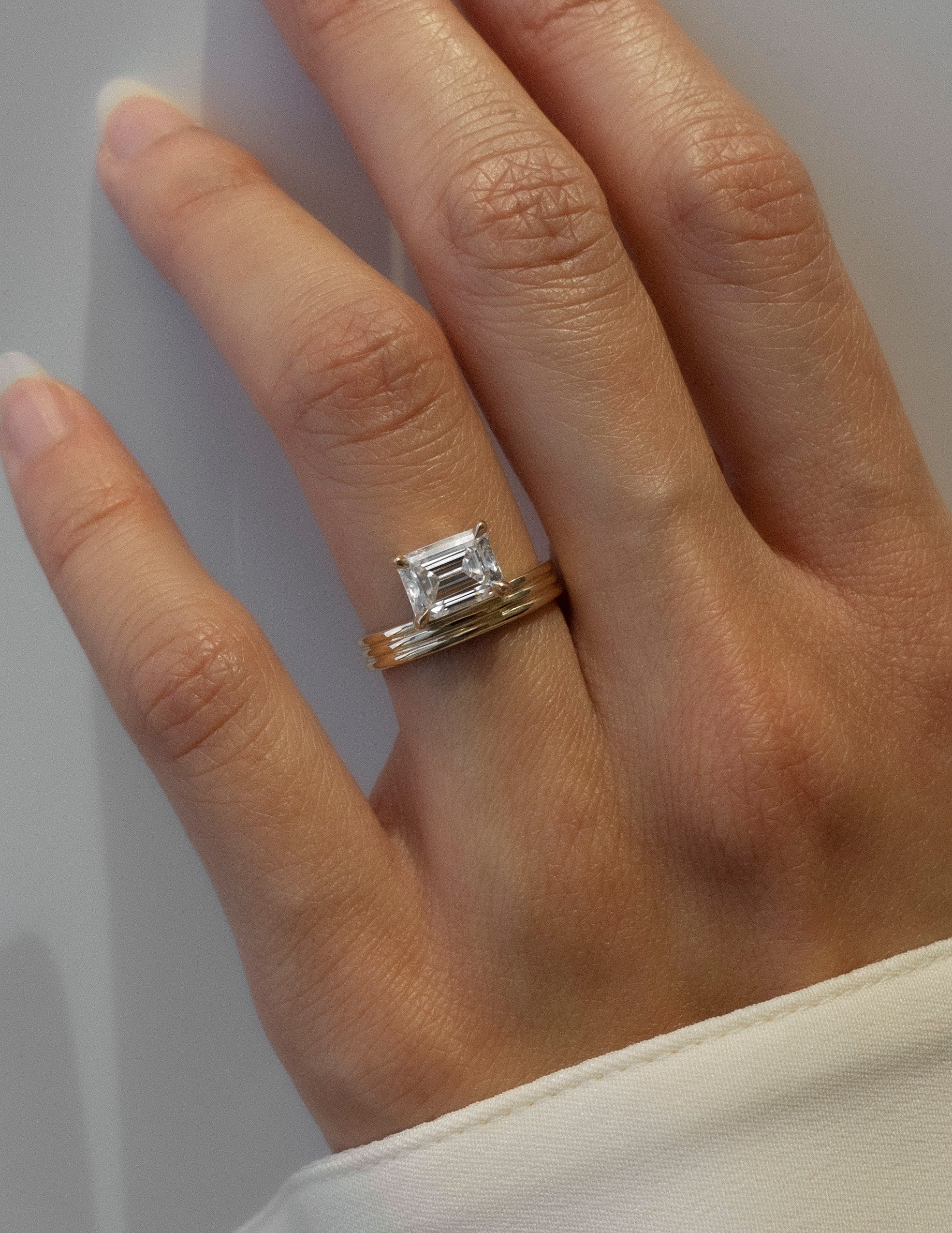 1.5 CT Emerald Lab Grown Diamond Bridal Set