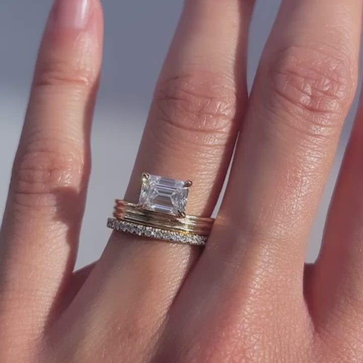 1.5 CT Emerald Lab Grown Diamond Bridal Set