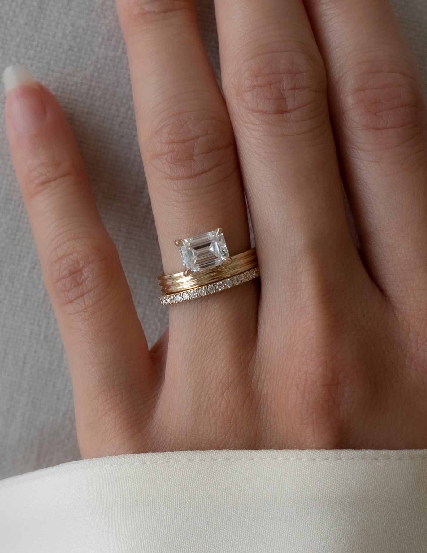 1.5 CT Emerald Lab Grown Diamond Bridal Set