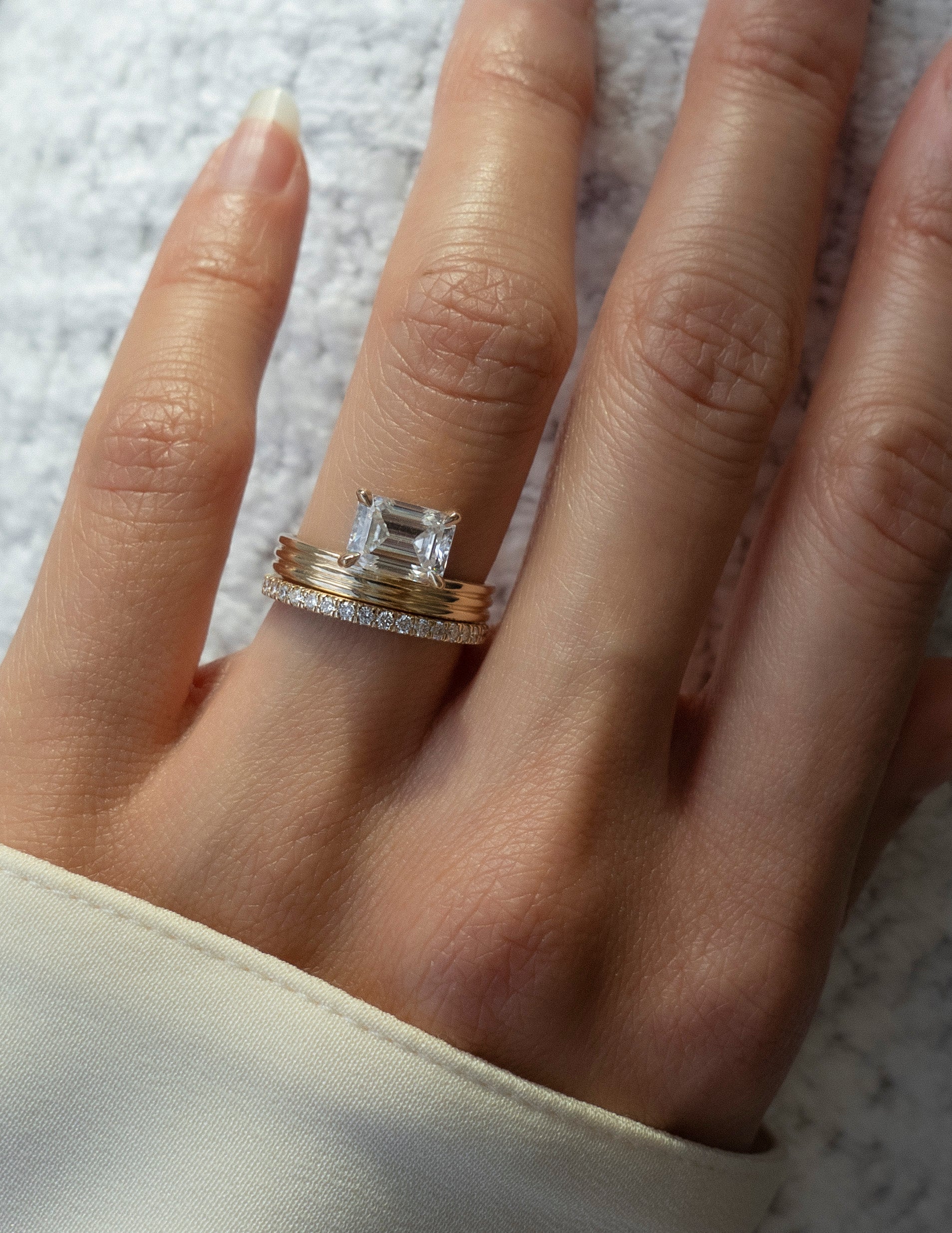 1.5 CT Emerald Lab Grown Diamond Bridal Set