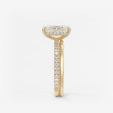 Radiant Hidden Halo & Pave Lab Grown Diamond Engagement Ring