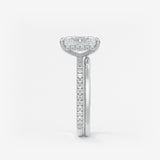Radiant Hidden Halo & Pave Lab Grown Diamond Engagement Ring