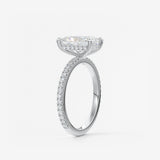 Radiant Hidden Halo & Pave Lab Grown Diamond Engagement Ring
