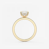 Radiant Hidden Halo & Pave Lab Grown Diamond Engagement Ring