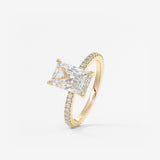 Radiant Hidden Halo & Pave Lab Grown Diamond Engagement Ring