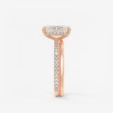 Radiant Hidden Halo & Pave Lab Grown Diamond Engagement Ring