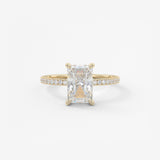 Radiant Hidden Halo & Pave Lab Grown Diamond Engagement Ring