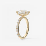 Radiant Hidden Halo & Pave Lab Grown Diamond Engagement Ring