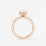 Radiant Hidden Halo & Pave Lab Grown Diamond Engagement Ring
