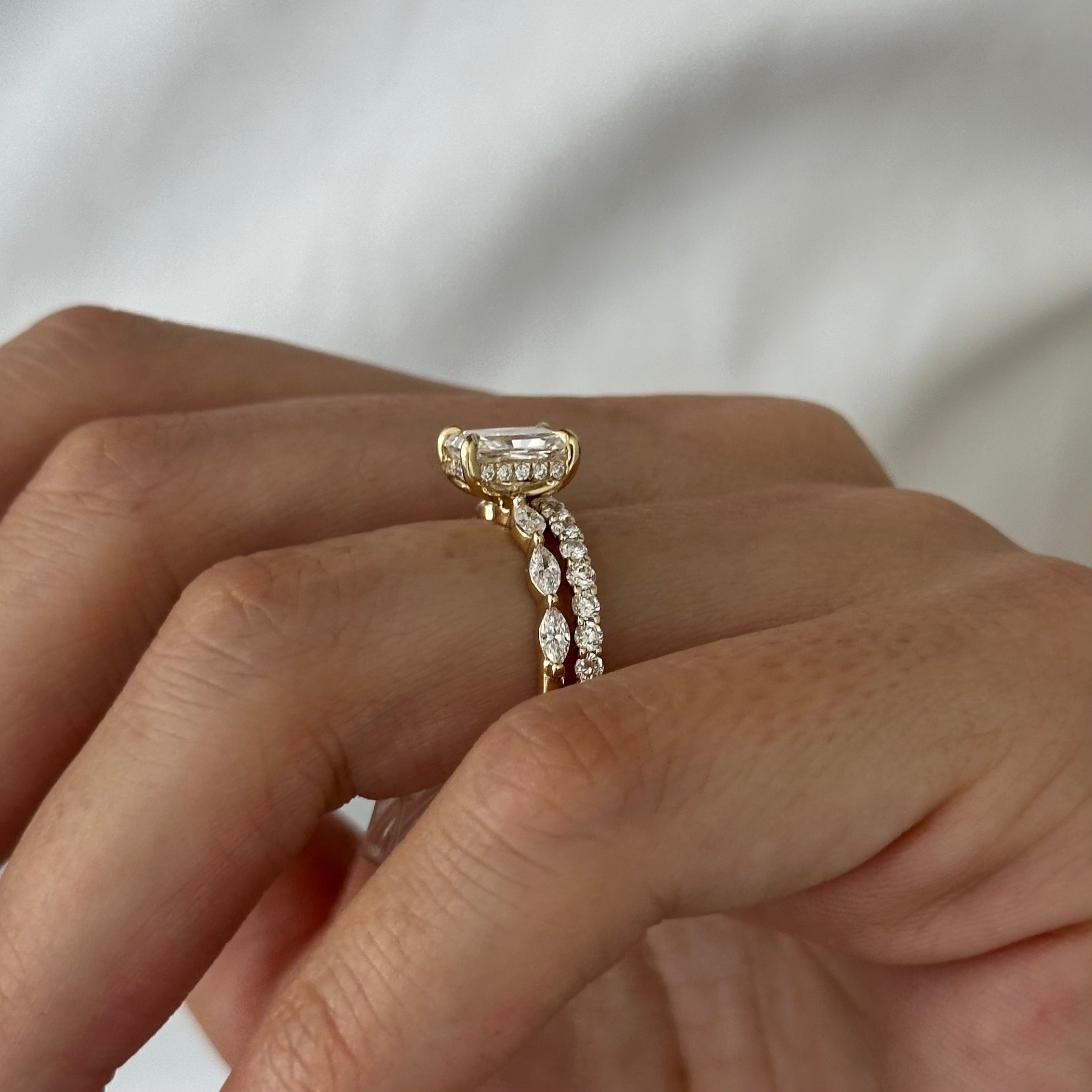 [C_SIZE] [C_Shape] [Style] Lab Grown Diamond Bridal Ring Set